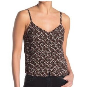 Madewell Brown and White Fitted Camisole Top